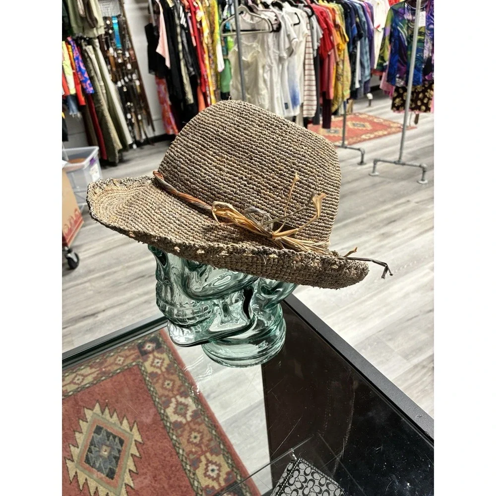 Rare Hatch Hat 100% Straw Brim With Fabric Band One Size Fits All